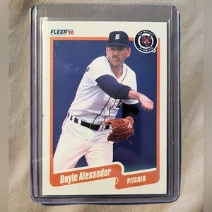 Vintage Doyle Alexander 1990 Fleer Detroit Tigers MLB Trading Card #599